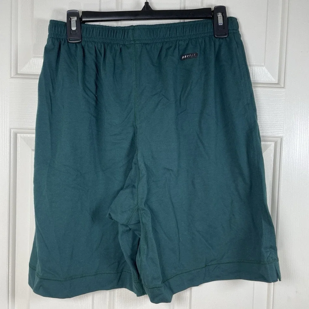 Nike Drawstring Shorts Mens Medium‎ Green DriFit Cotton Retro 90s Athletic Gym